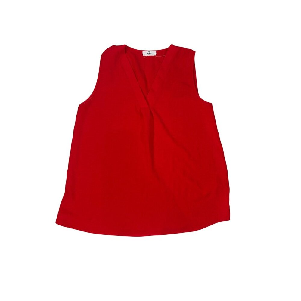 Entro Red Sleeveless V-Neck Blouse Large 1870